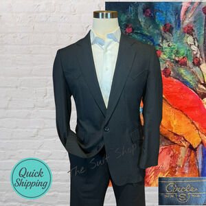 Circle S Blazer Dallas Texas 42R Black Ghost Stripe Mens Western Rodeo Jacket